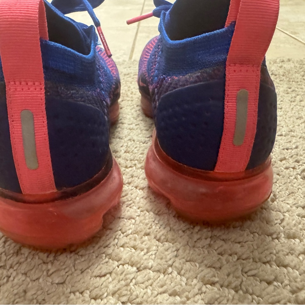 Nike Women's Blue and Pink Flyknit VaporMax Sneakers - Picture 3 of 8